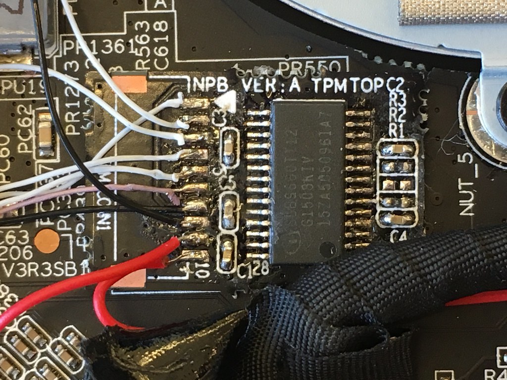 TPM with wires soldered to the pins